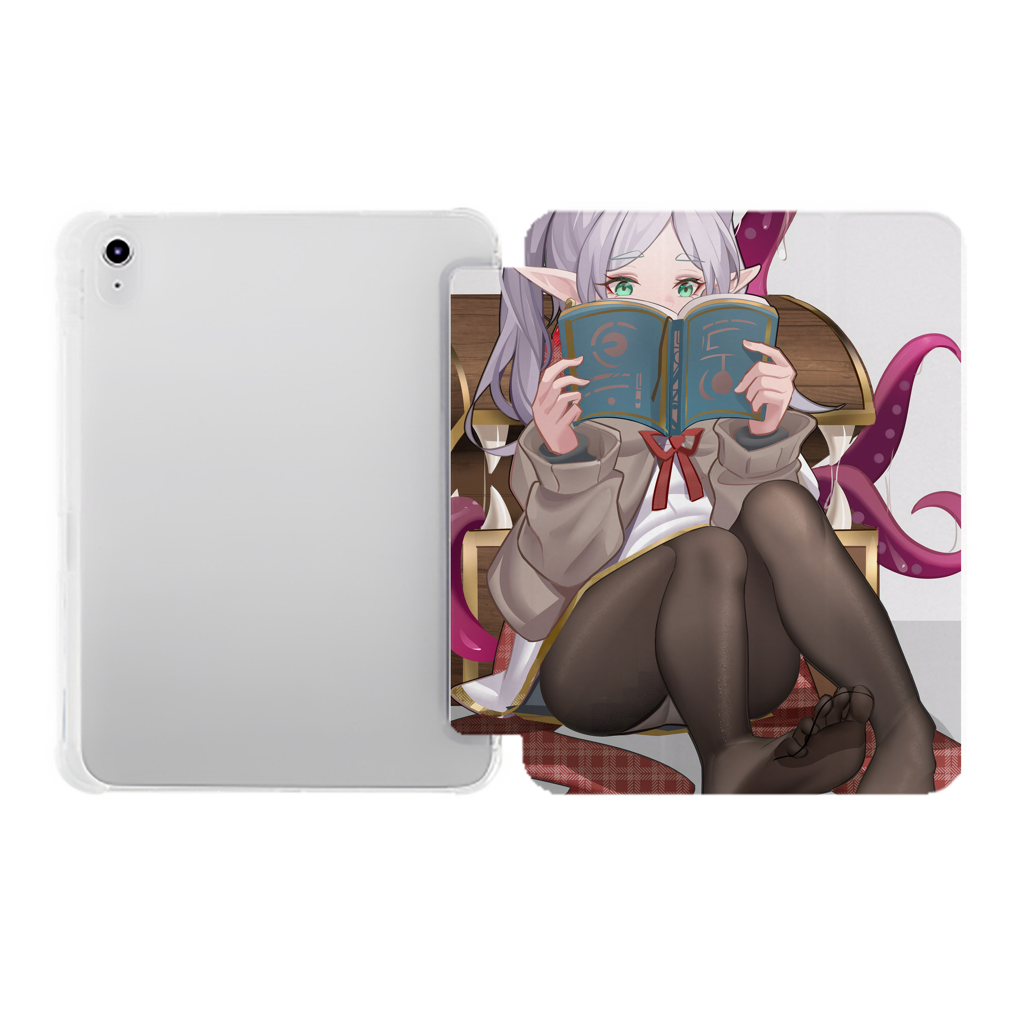 （画像用） 葬送のフリーレン Frieren IPad ケース ペン収納付き 三つ折りスタンド PUレザー×シリコン 対応機種9.5/10.5/10.9インチ